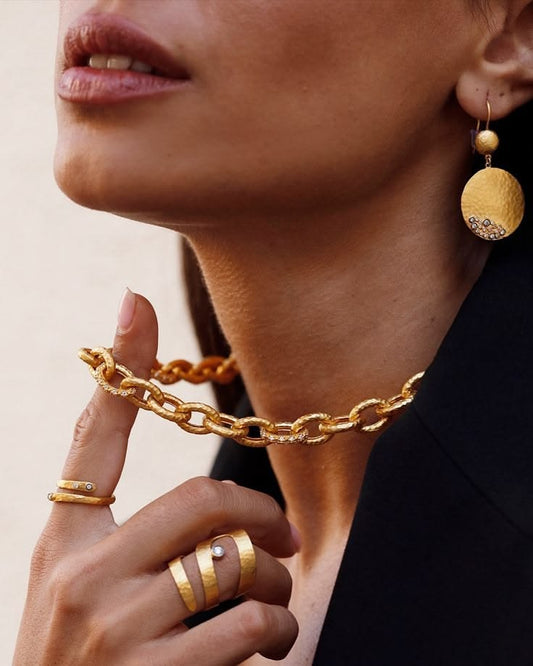 he Art of the Layered Glow: How to Style Textured Gold Jewelry