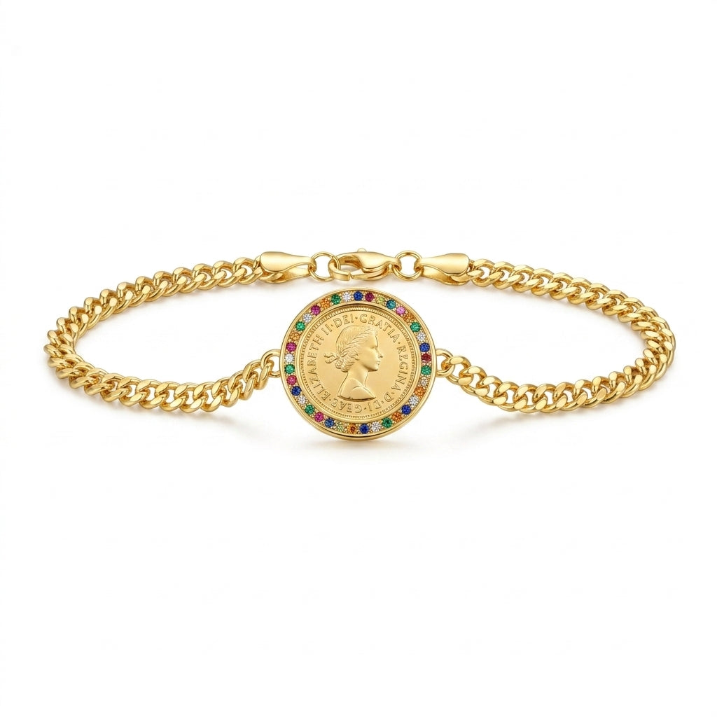 icon coin bracelet