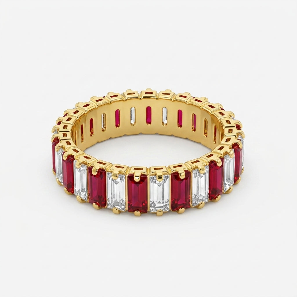 coral eternity ring