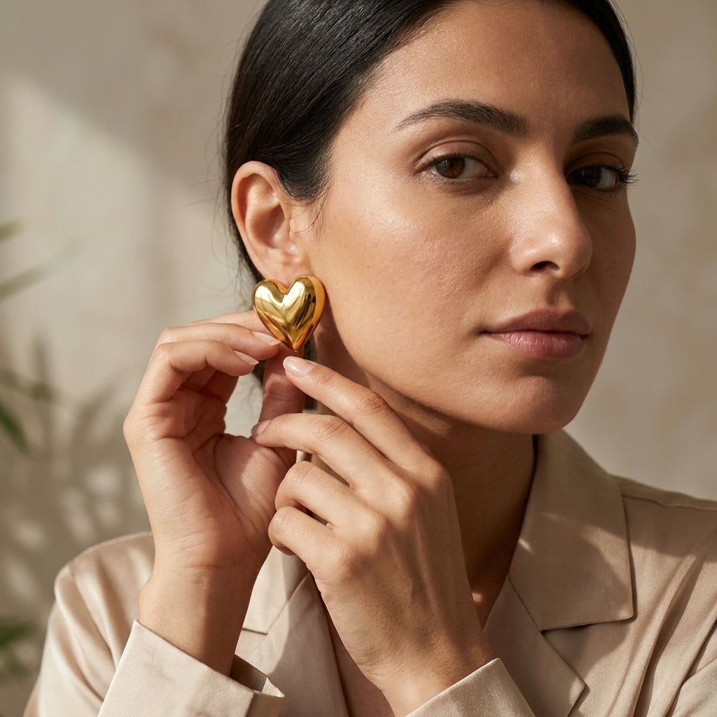 farah heart earrings