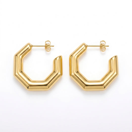 Rose Hoop Earrings