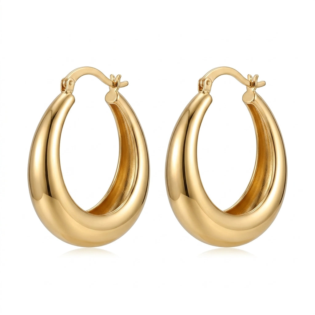 violet hoop earrings