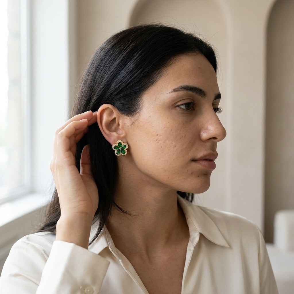 iris stud earrings