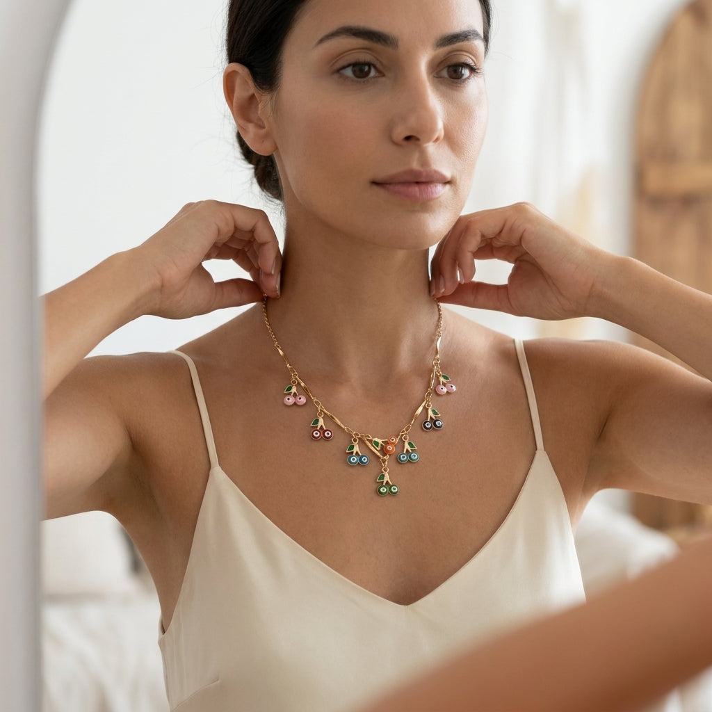 opal charm necklace